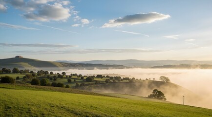 landscape with fog