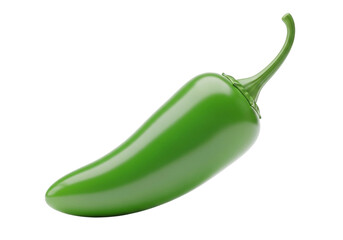 A single green jalapeno pepper isolated on transparent background