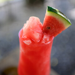 watermelon smoothie in the coffee shop