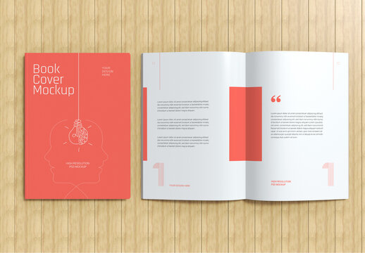 Open Book Cover Mockup Template