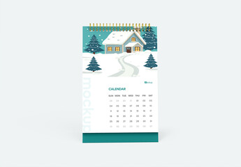 Spiral Calender Mockup PSD Template