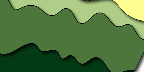 Abstract Wavy Background and Colorful Gradient Design. Abstract organic shapes modern color layers. Banner with abstract background with colorful paper cutout waves. illustration