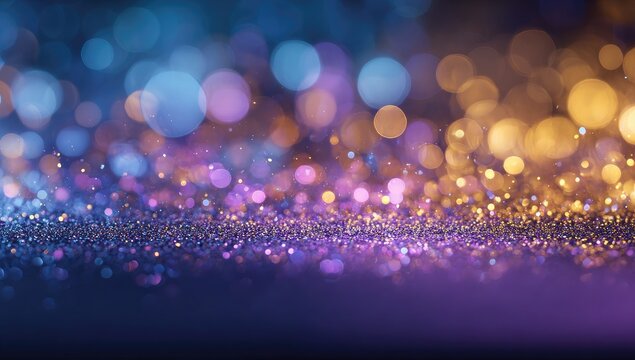 Glistening glitter and bokeh lights in warm and cool tones