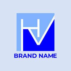 HV LETTER INITIAL business logo design