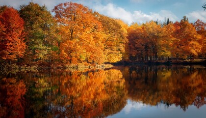 Autumn Trees Reflected In Water