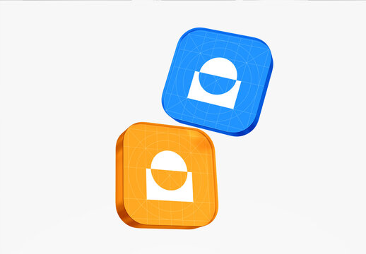 Floating Icon Mockup Template