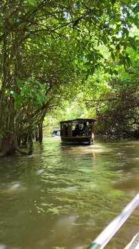 Serene Boat Ride at Poovar Backwater Pulari, Kerala India | Scenic River Boating in Tropical Paradise 4K UHD | Peaceful Poovar Backwater Boating, Pulari Kerala | Tranquil River Cruise with Palm Trees