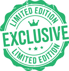 Exclusive Limited Edition Vintage Rubber Stamp Seal Icon for Special Offer, Premium Product, and VIP Membership Badge