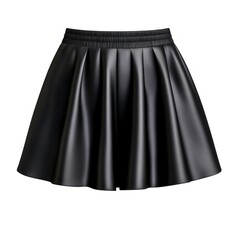 Black Leather Mini Skirt with Smooth Texture and Flattering A-Line Design for Fashion Enthusiasts