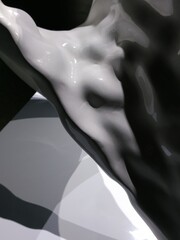 black and white wavy abstraction 