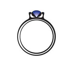 Wedding rings contour black, vector illustration on an isolated white background.
