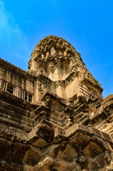 Ancient Khmer architecture. Angkor ancient temple ruins in Cambodia.