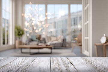 Bright, modern living room with large windows and cozy seating