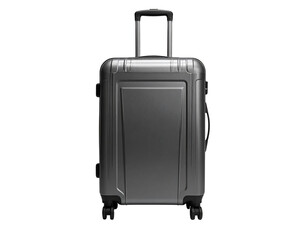 Sleek Modern Trolley Luggage Bag with Telescopic Handle, Front View, Isolated on Transparent Background