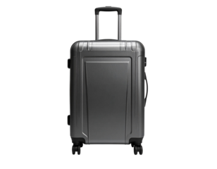 Sleek Modern Trolley Luggage Bag with Telescopic Handle, Front View, Isolated on Transparent Background