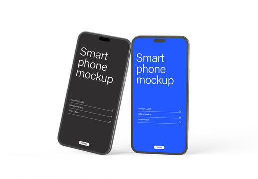 Dual Smartphone Display Mockup