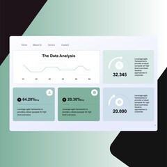 Modern Business Dashboard Presentation Slide with Data Visualization