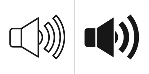 Sound icon in outline and solid black