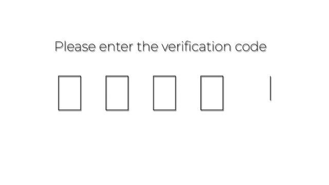 otp verification code input animation ui design 4k uhd white background.