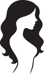 PrintElegant silhouette of a woman with flowing wavy hair