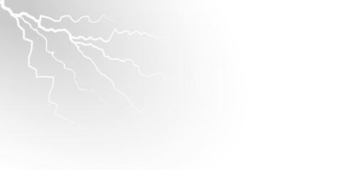 Lightning bolt strike, thunderstorm light effect. Thunder electric shock. Bright energy charge, thunderbolt element.