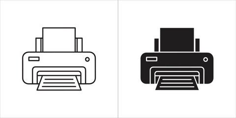 Printer icon in outline and solid black