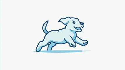 Obraz premium Dog illustration, running on white background for children's books, advertising