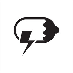 Fototapeta premium Energy capsule icon. Capsule with bolt symbol, fits supplements, energy boost, health, and wellness concepts.