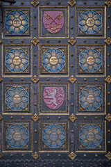 detail of a door of Basilic Petra I Pavla