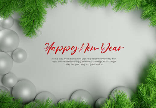 Festive New Year Celebration 3D Background Mockup