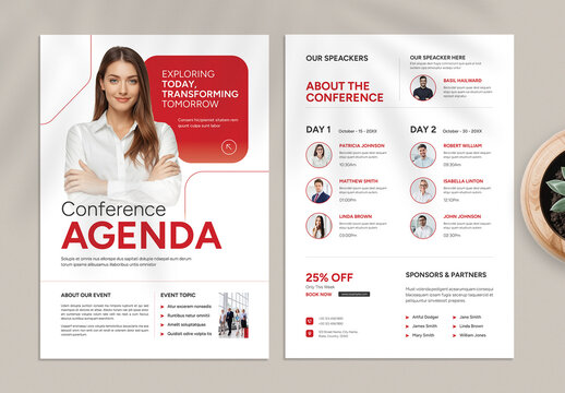 Corporate Business Conference Agenda and Program Flyer Template