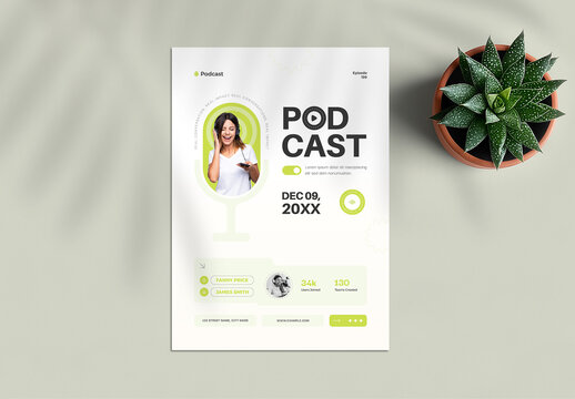 Modern Podcast Event Flyer Template