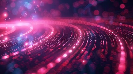 Abstract Digital Data Background with Glowing Lines and Circles for Futuristic Design