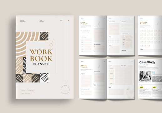 Modern Abstract Workbook Planner Template