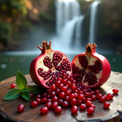 pomegranate on the table