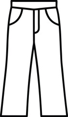 Simple line drawing of long pants icon for fashion and clothing