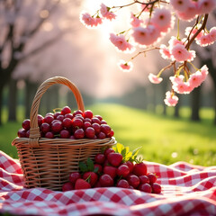 red grape in a basket