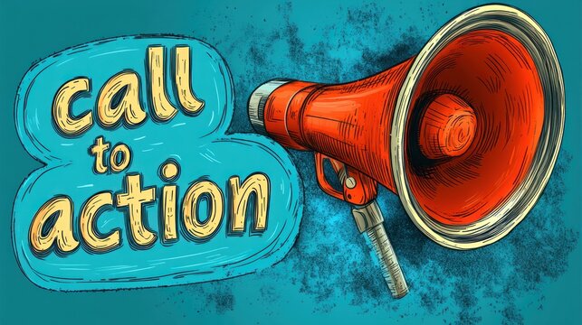 A bright megaphone pops against a blue background, inviting engagement
