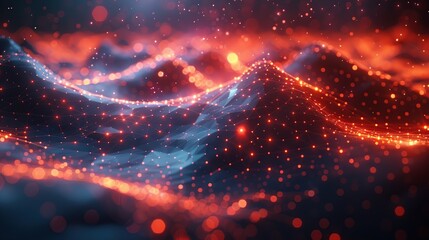 Modern Abstract Futuristic Polygon Design with Dynamic Glowing Line Effects