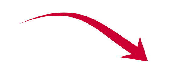 Red curved downward arrow