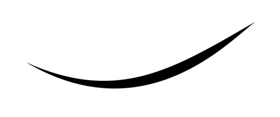 Black curved swoosh line for abstract motion stroke and minimal logo design