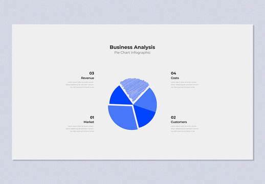 Modern Business Analysis Four Step Pie Chart Infographic Presentation