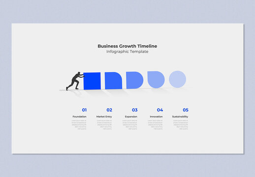 4 Step Business Growth Timeline Infographic Presentation Layout