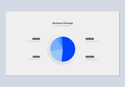 Business Strategy Pie Chart Infographic Template with 4 Steps Process