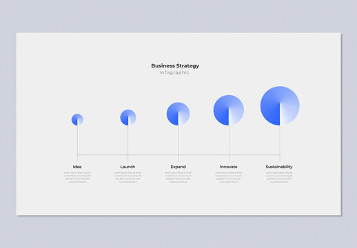 Minimal Business Strategy Infographic for Corporate Growth Steps Template