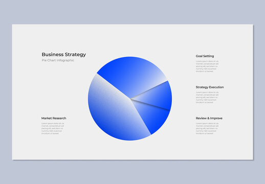 Business Strategy Pie Chart Infographic Template with Geometric Shapes