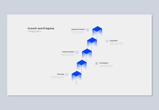 Modern 5 Step Stair Infographic for Business Growth and Progress