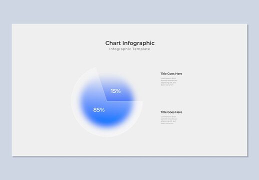 Modern Blue Glowing Pie Chart Infographic Template with Percentage Report