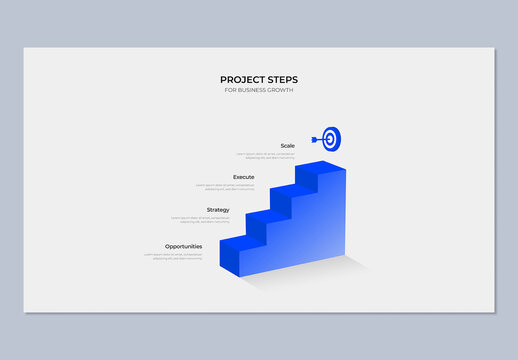 4 Steps Business Project Infographic Template for Goal Achievement and Growth