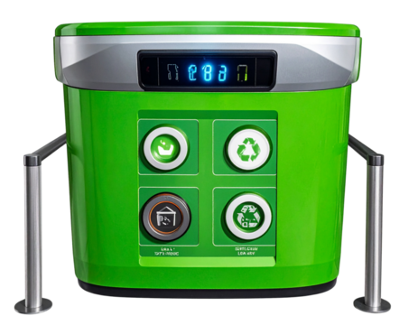 Modern Sustainable Recycling Station – Smart Urban Waste Solution PNG